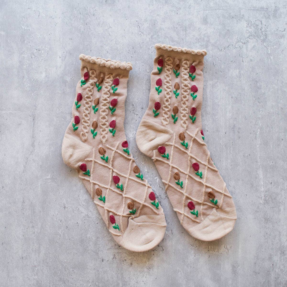Tiepology | Tulip Flower Coral | Socks