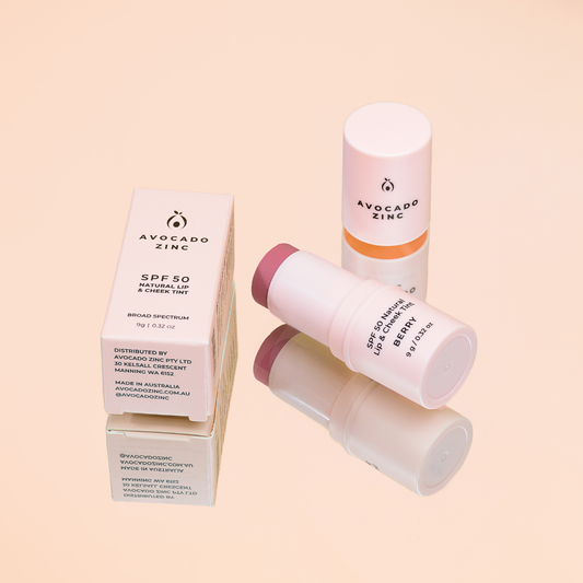 Avocado Zinc | SPF 50 Natural Lip & Cheek Tint | Berry