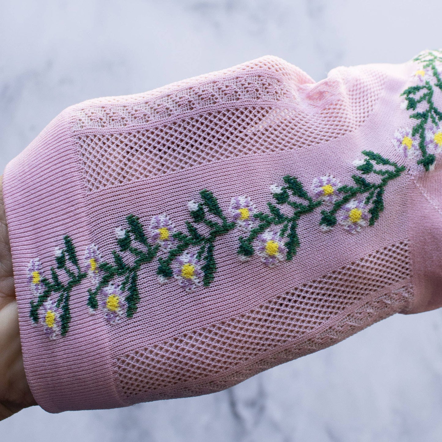 Tiepology | Floral Mesh Pink | Socks