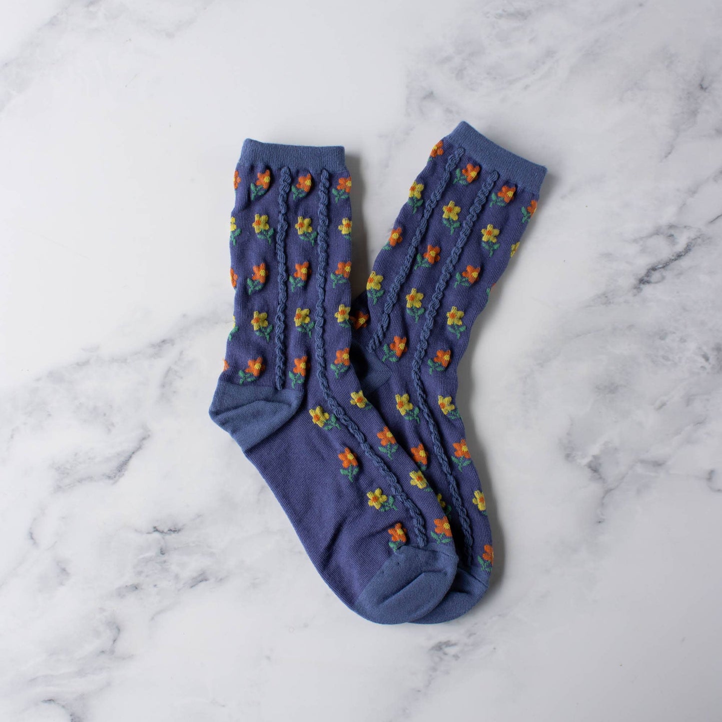 Tiepology | Kate Floral Denim | Socks