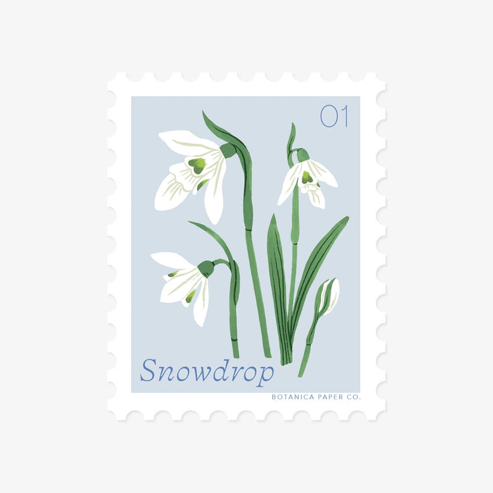 Botanica Paper Co | 01 January Flower | Stamp-Style Vinyl Sticker