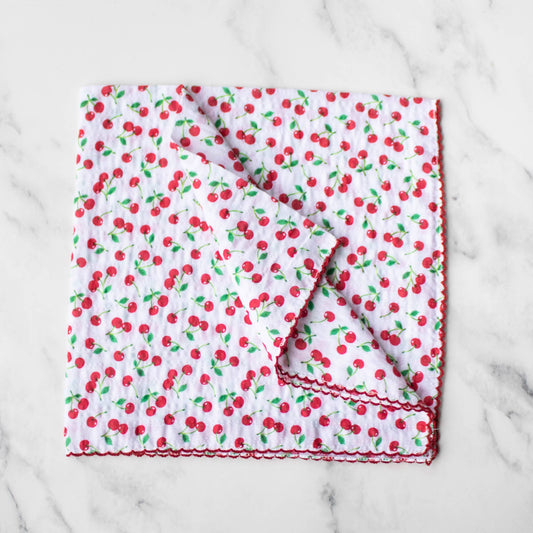 Tiepology | Cherry Cotton Navy and Yellow Floral | Scarf