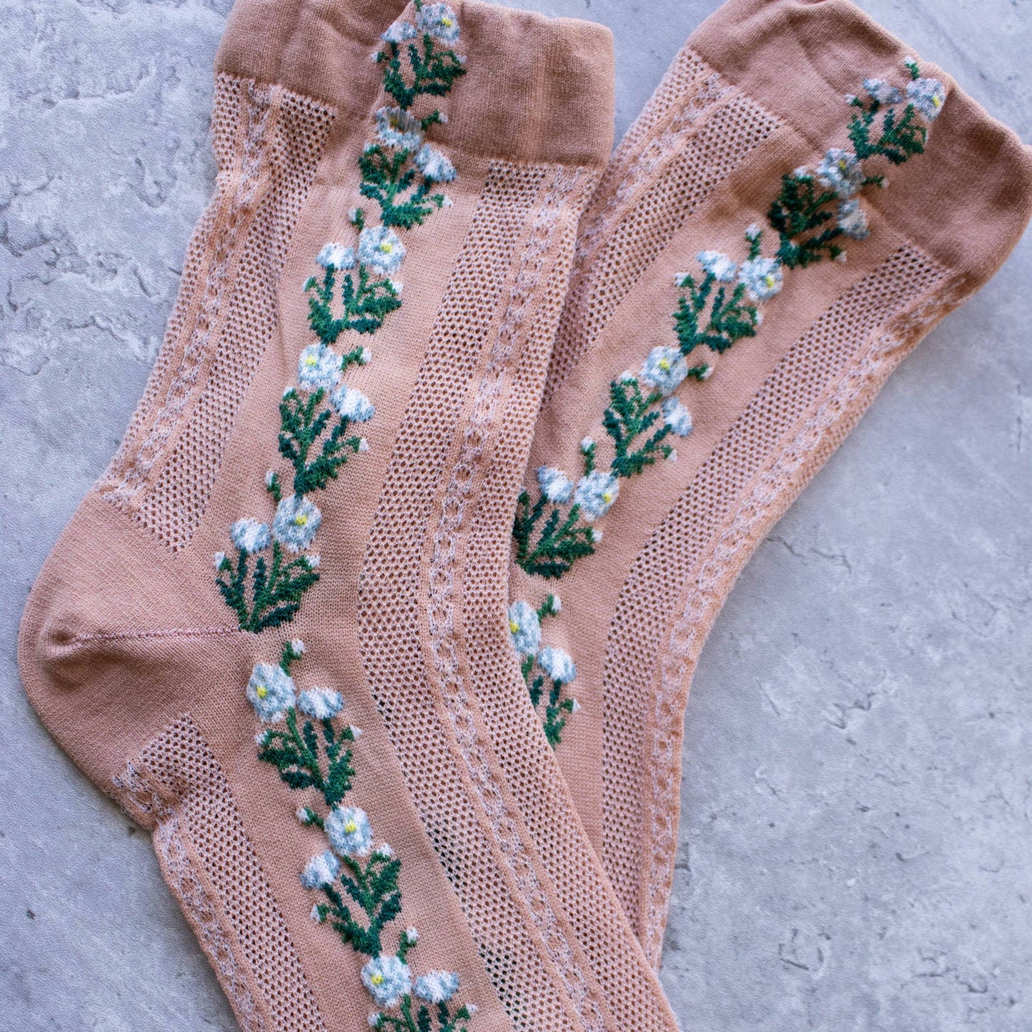 Tiepology | Floral Mesh Pink | Socks