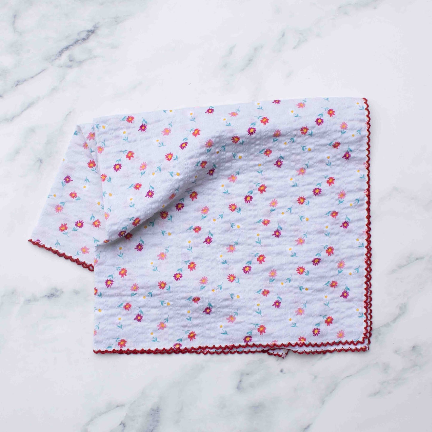 Tiepology | Floral Square Pink | Scarf