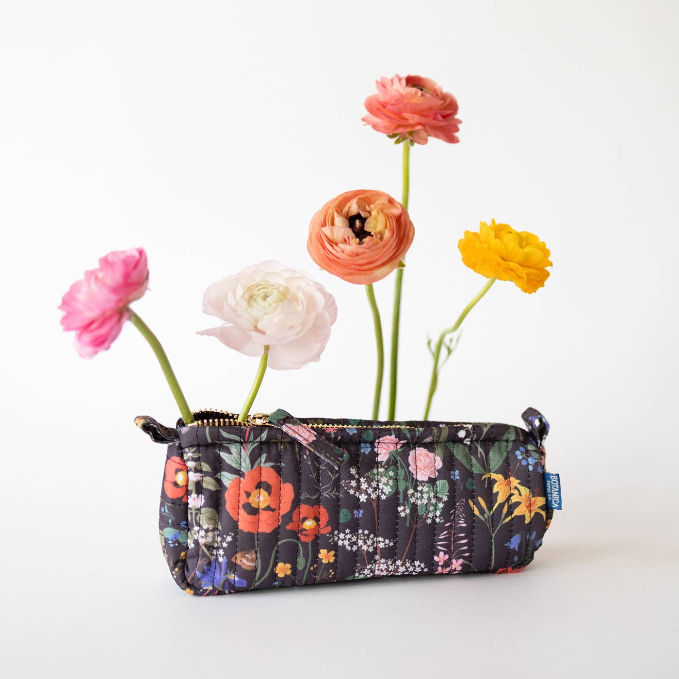 Botanica Paper Co | Wild Flowers | Cotton Quilted Pencil Pouch
