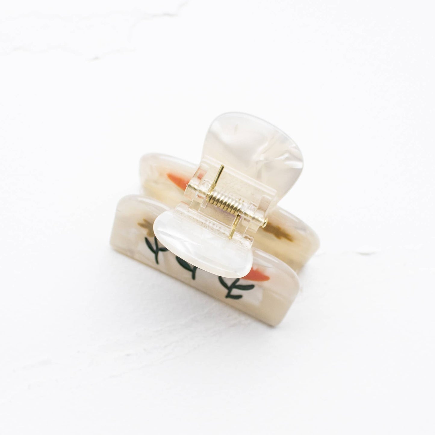 Tiepology | Eco Flowers in Bloom Cream Floral Handmade | Hair Claw Clip