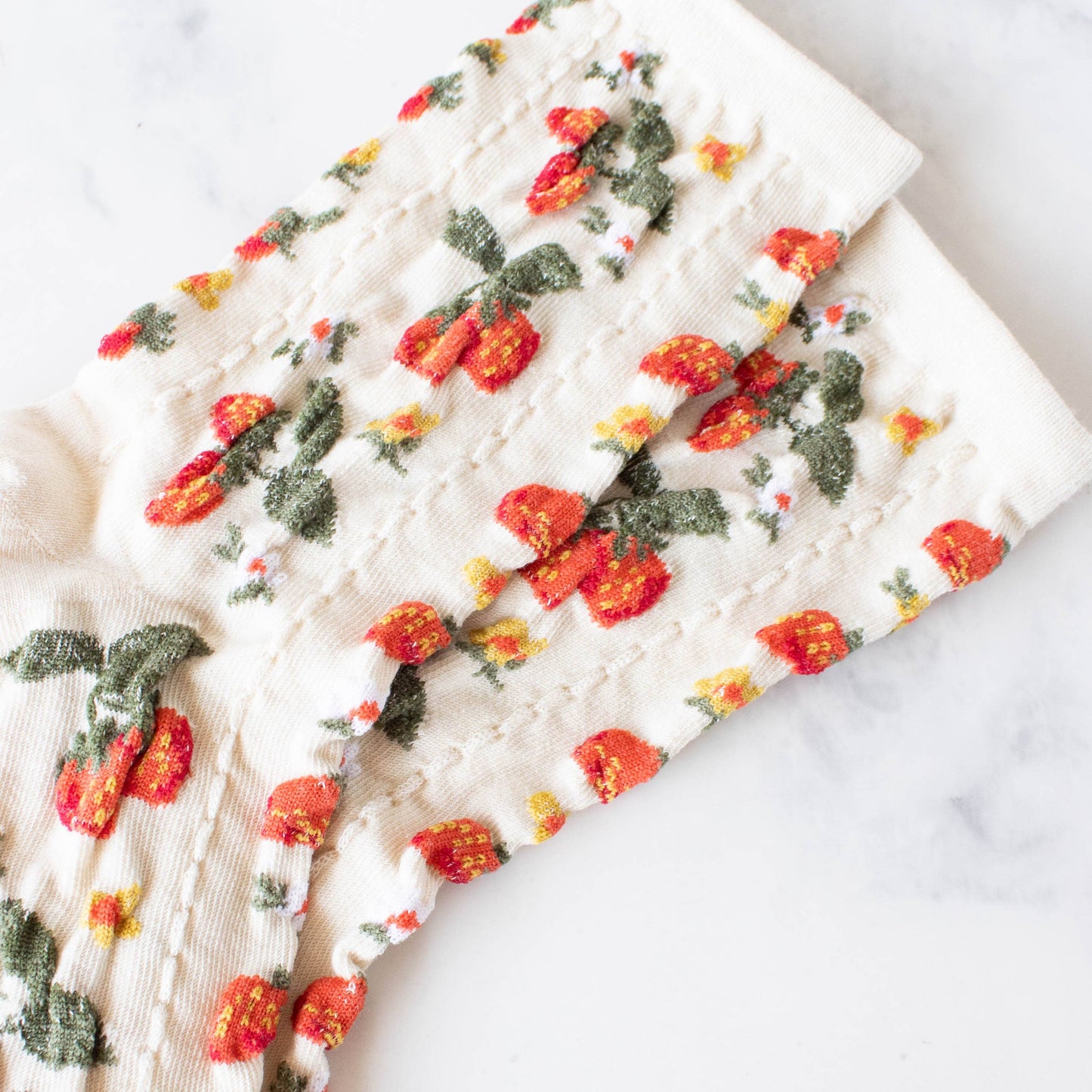 Tiepology | Strawberry Farm White | Socks