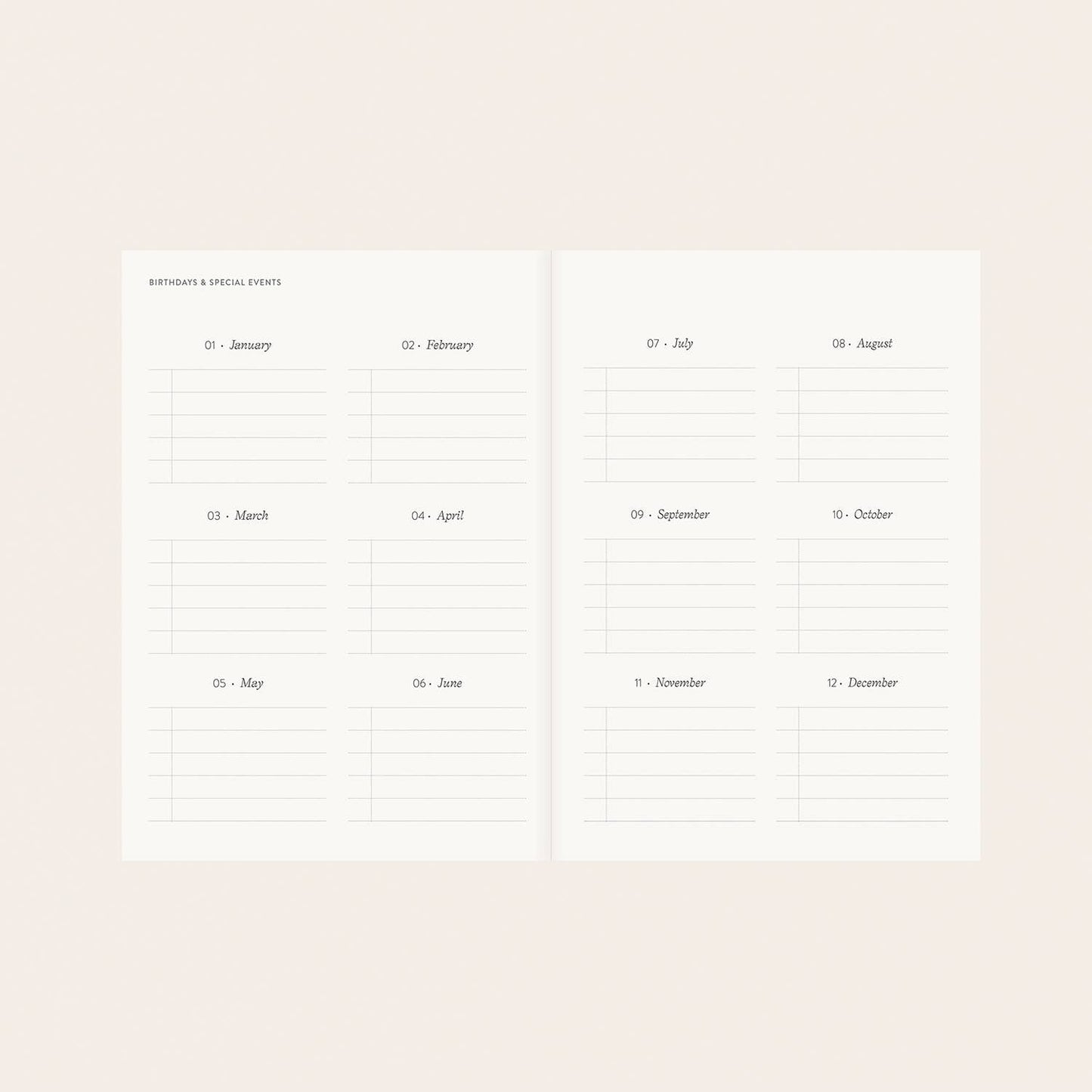 Botanica Paper Co | Garden Flora | Linen-Bound Undated Planner