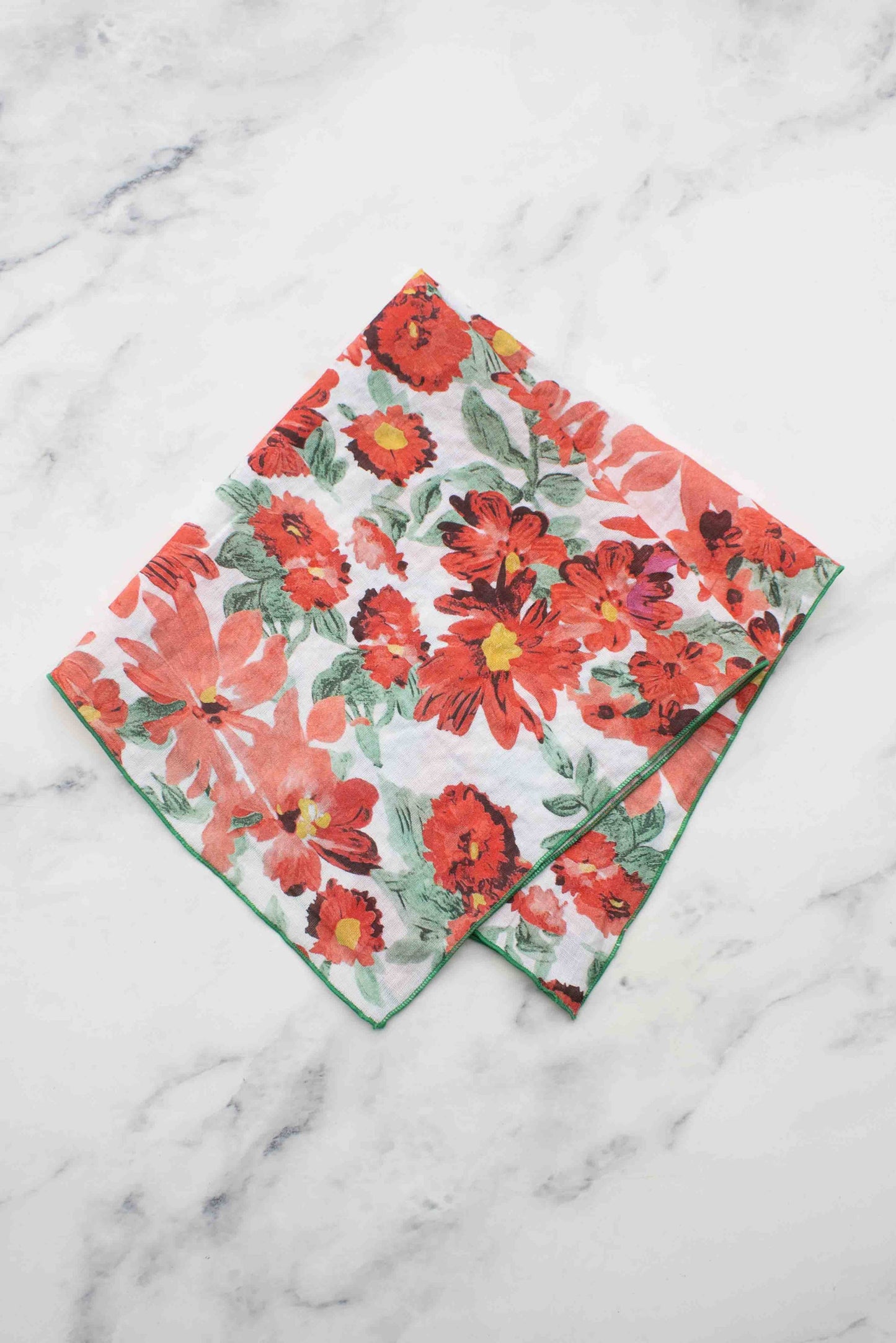 Tiepology | Bold Red Floral Cotton | Scarf