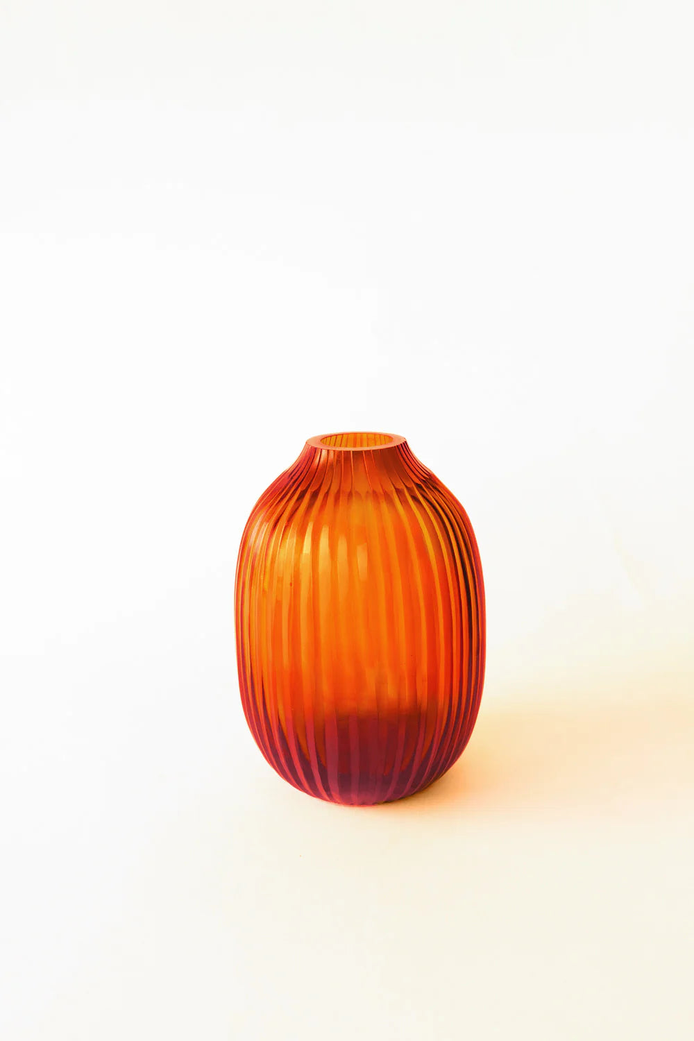 BisonHome | Brian Tunks Cut Glass Vase Pod | Blood Orange