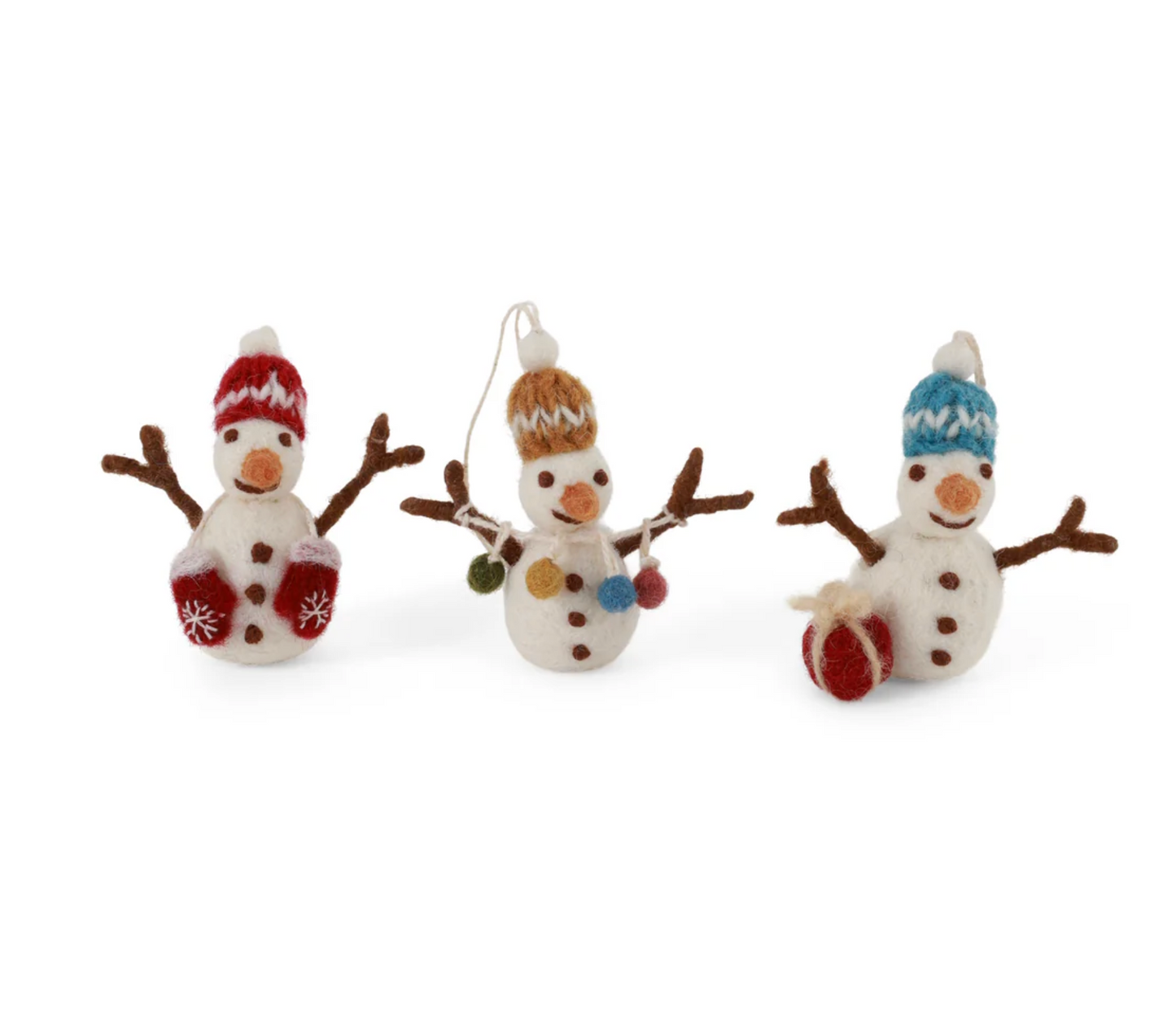 COMING SOON | Gry & Sif | Snowman Knitted Hat Decoration Set of 3