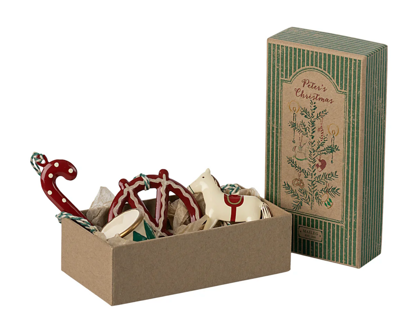 COMING SOON | Maileg | Metal Ornament Peters Christmas Set