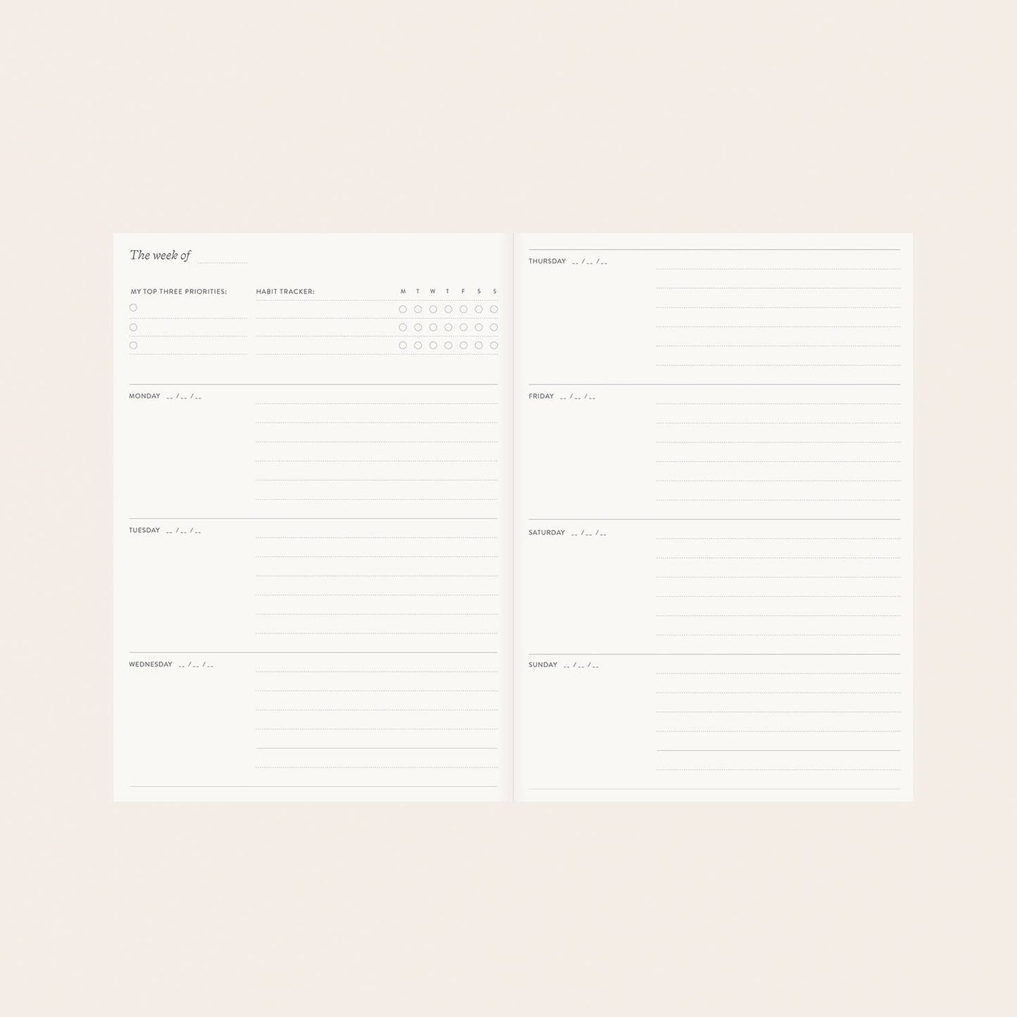 Botanica Paper Co | Garden Flora | Linen-Bound Undated Planner