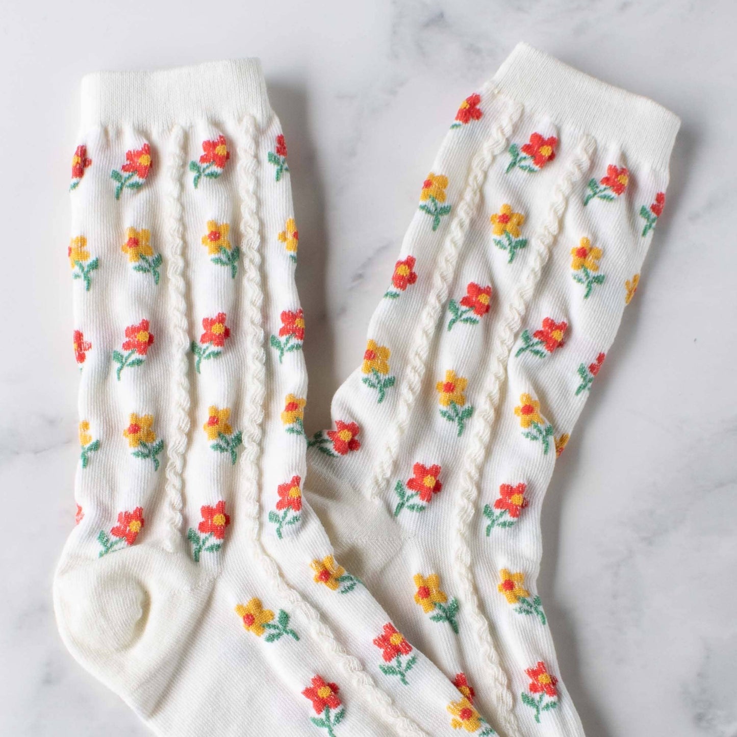 Tiepology | Kate Floral Denim | Socks