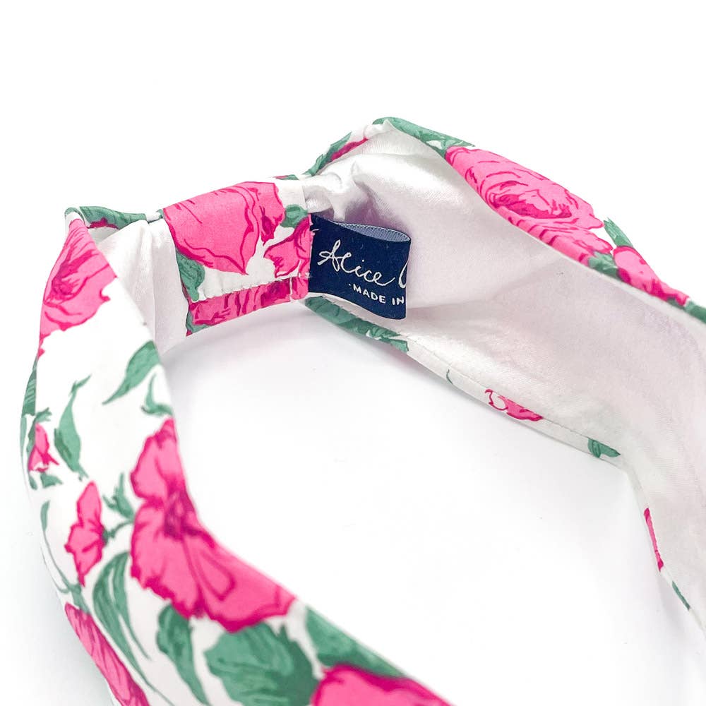 Alice Caroline | Liberty Tana Lawn® Cotton Carline Rose C Ruched Hairband