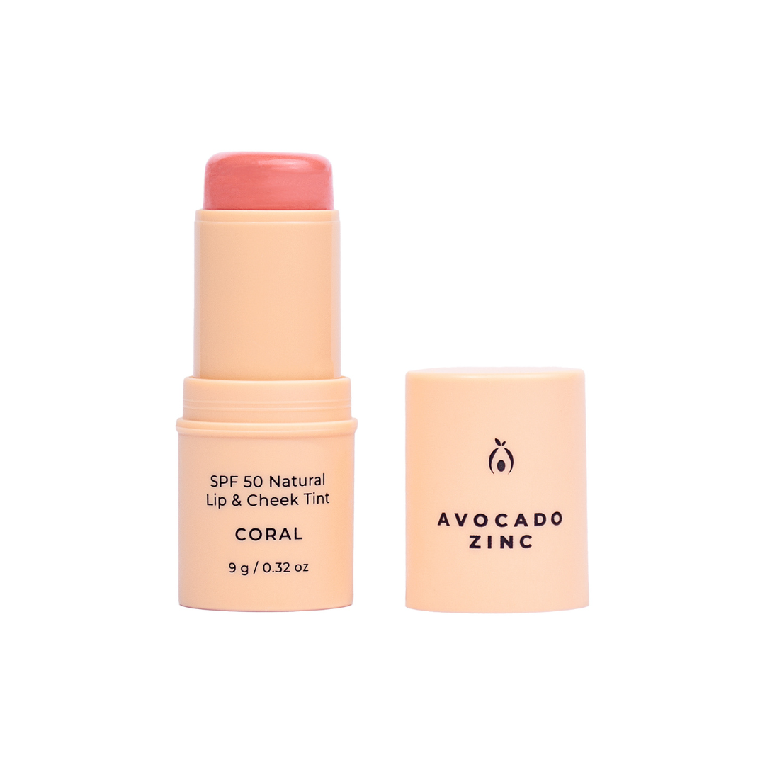 Avocado Zinc | SPF 50 Natural Lip & Cheek Tint - Coral