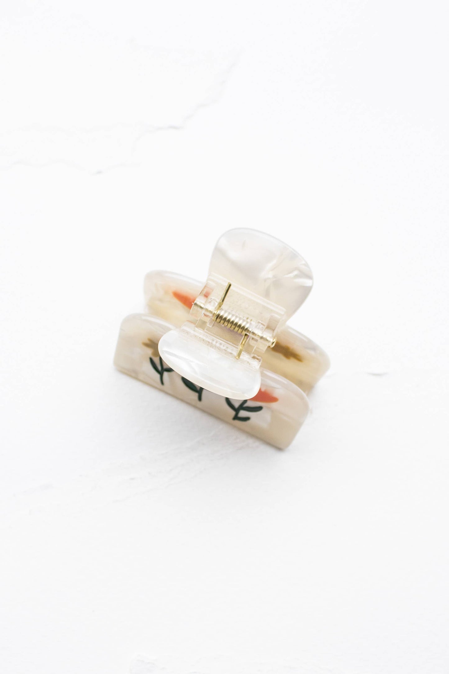 Tiepology | Eco Flowers in Bloom Cream Floral Handmade | Hair Claw Clip