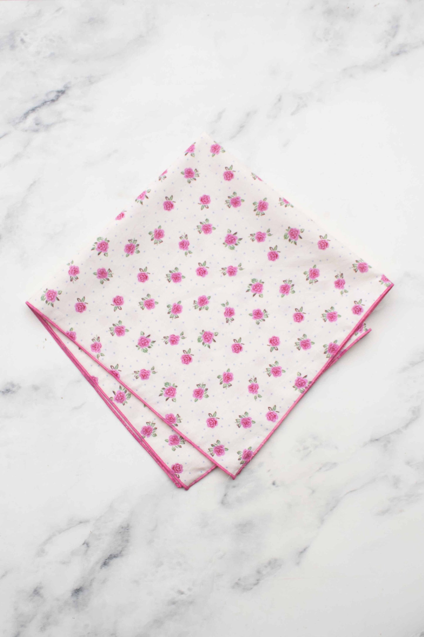 Tiepology | Vintage Rose Cotton Square Red | Scarf