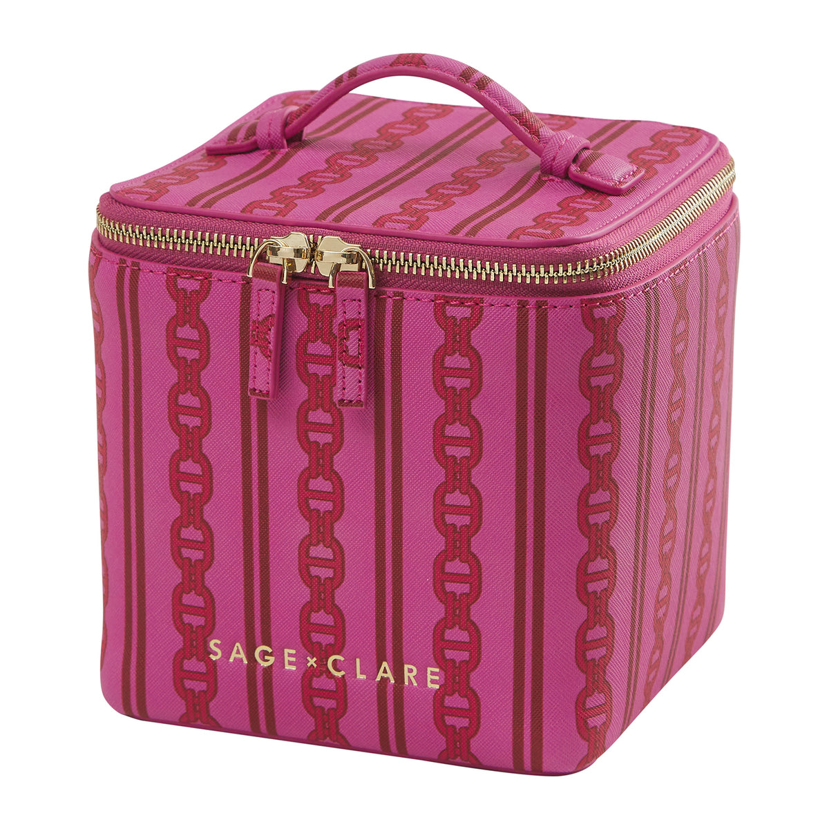 Sage x Clare | Acadia Cosmetic Case | Fuchsia