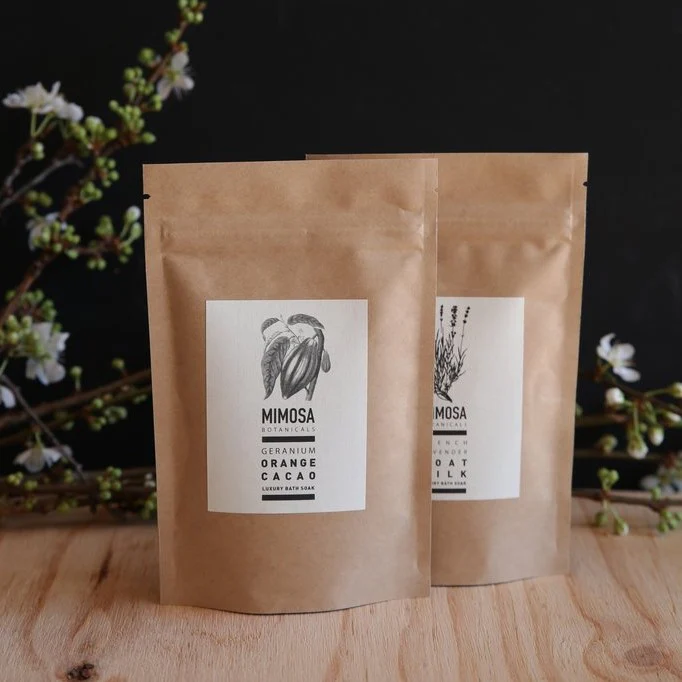 Mimosa Botanicals | Geranium, Orange & Cacao Bath Soak French Apothecary | 125g Sachet