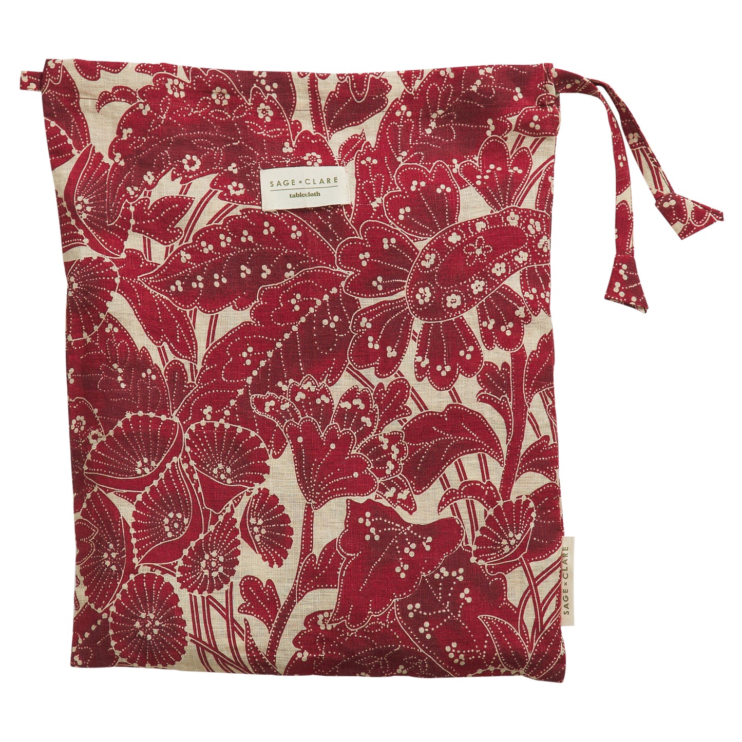 Sage x Clare | Lucia Round Table Cloth | Crimson