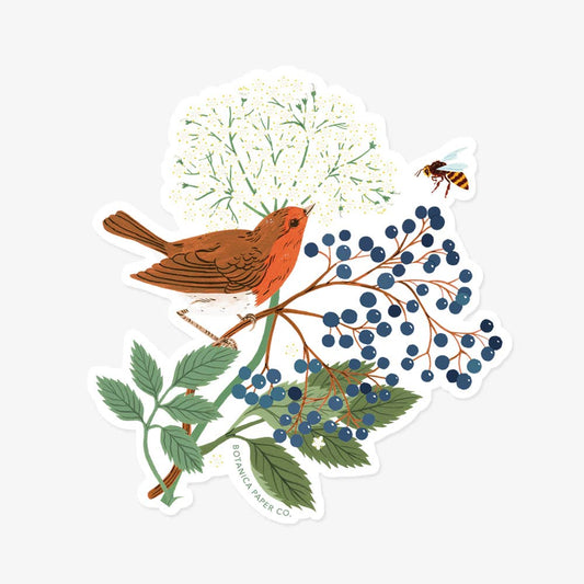 Botanica Paper Co | Robin | Clear Vinyl Sticker