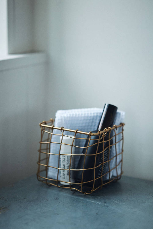 Fog Linen Work | Iron Wire Basket Square