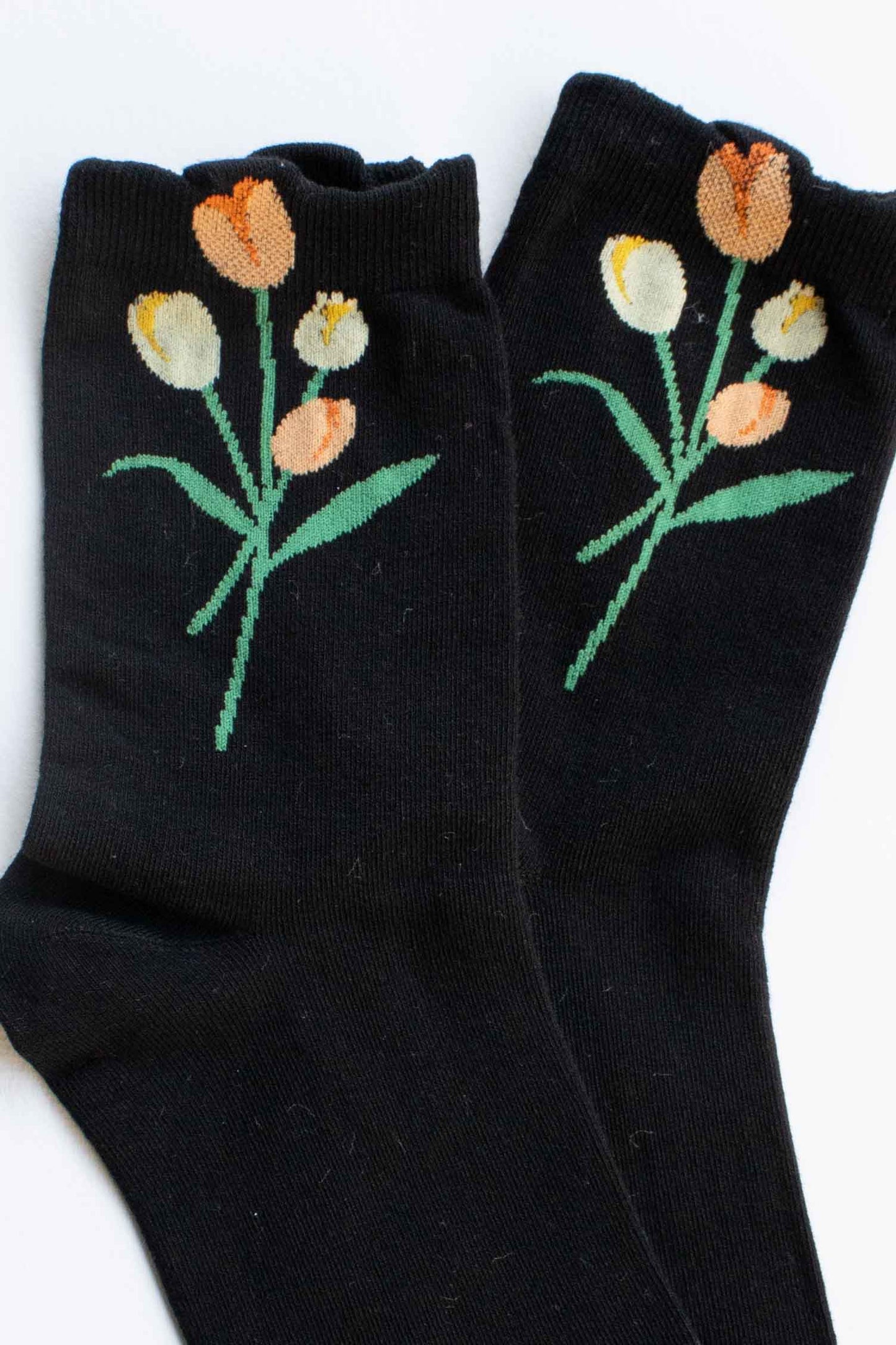 Tiepology | Tulip Bloom Cotton Blend Sock | Ivory