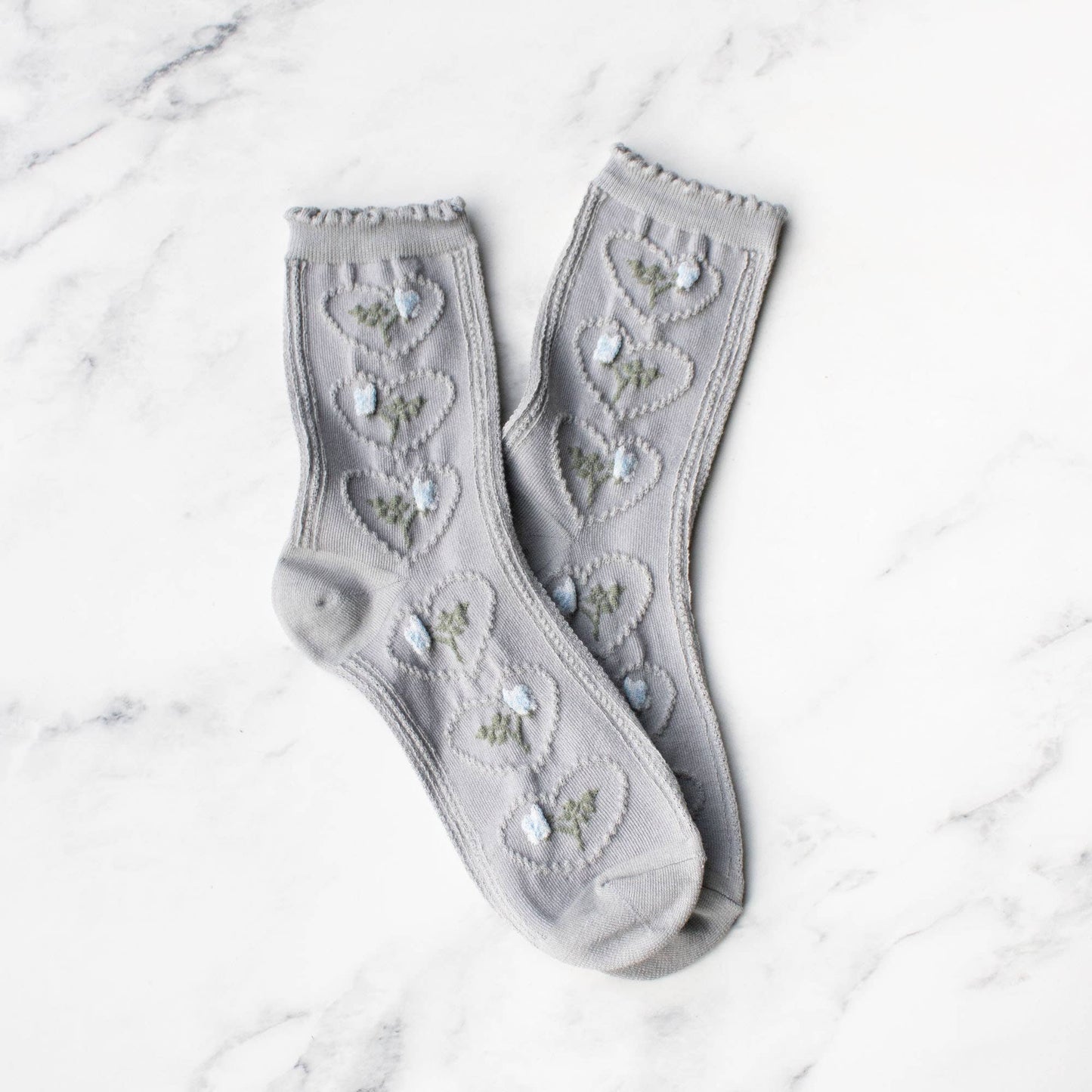 Tiepology | Women's Vintage Rose & Heart Casual Socks | Black