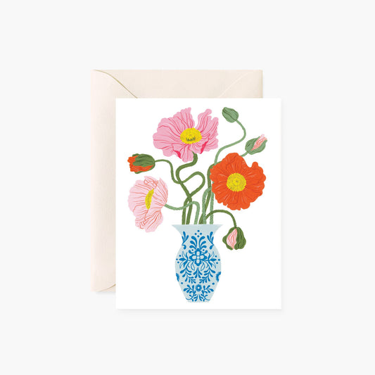 Botanica Paper Co | Poppies in Vase | Greeting Card