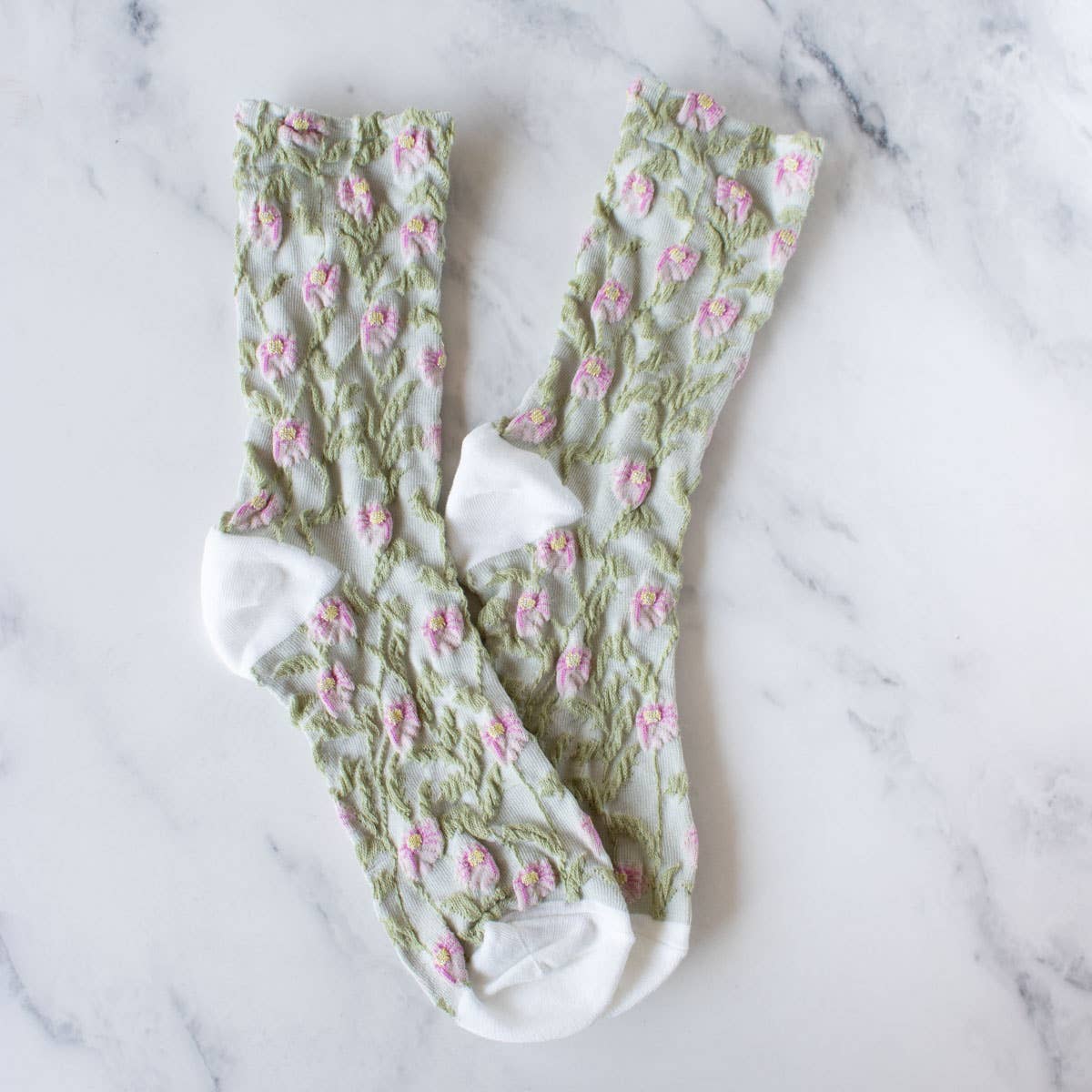 Tiepology | Daisy Flower Casual Socks | Grey