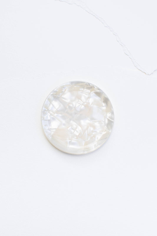 Tiepology | Cellulose Acetate Round Trinket Tray | Cream Cheese