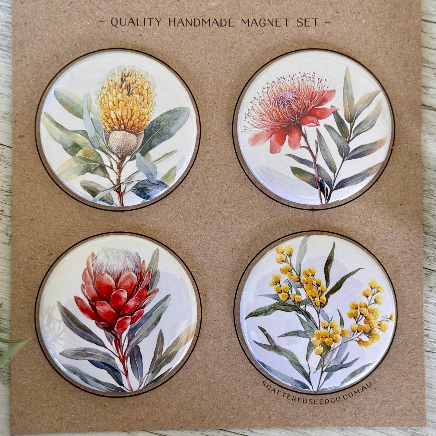 Scattered Seed Co | AUSTRALIAN FLORALS Large Magnets set of 4 - SET C