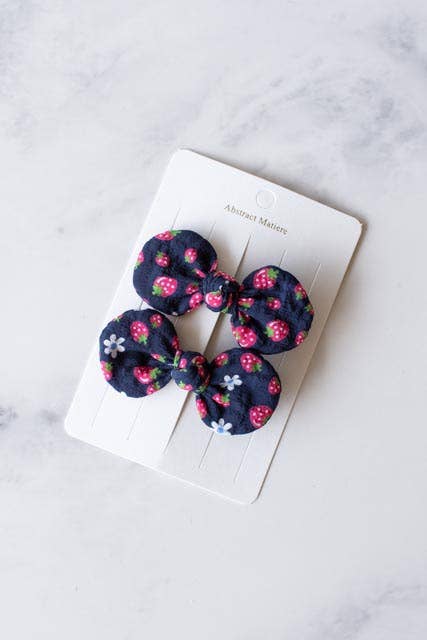 Tiepology | Strawberry Round Bow Hair Pin: Pink