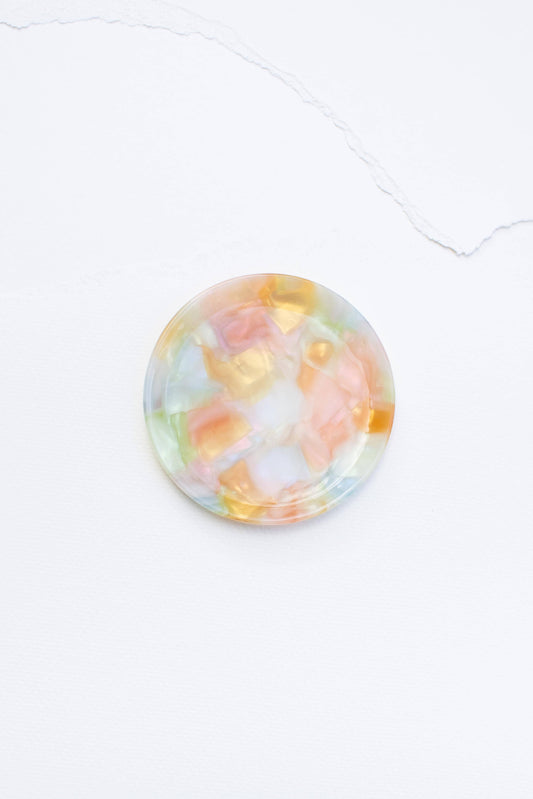 Tiepology | Cellulose Acetate Round Trinket Tray | Blossom Garden