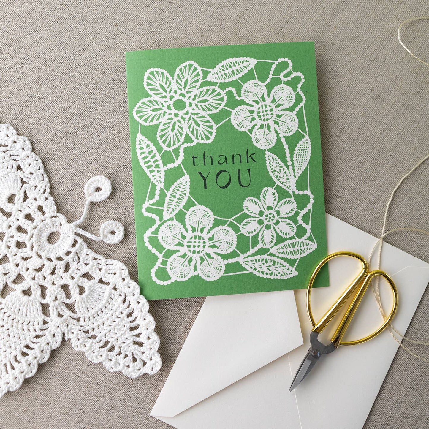Botanica Paper Co | Green Floral  | Thank You Card