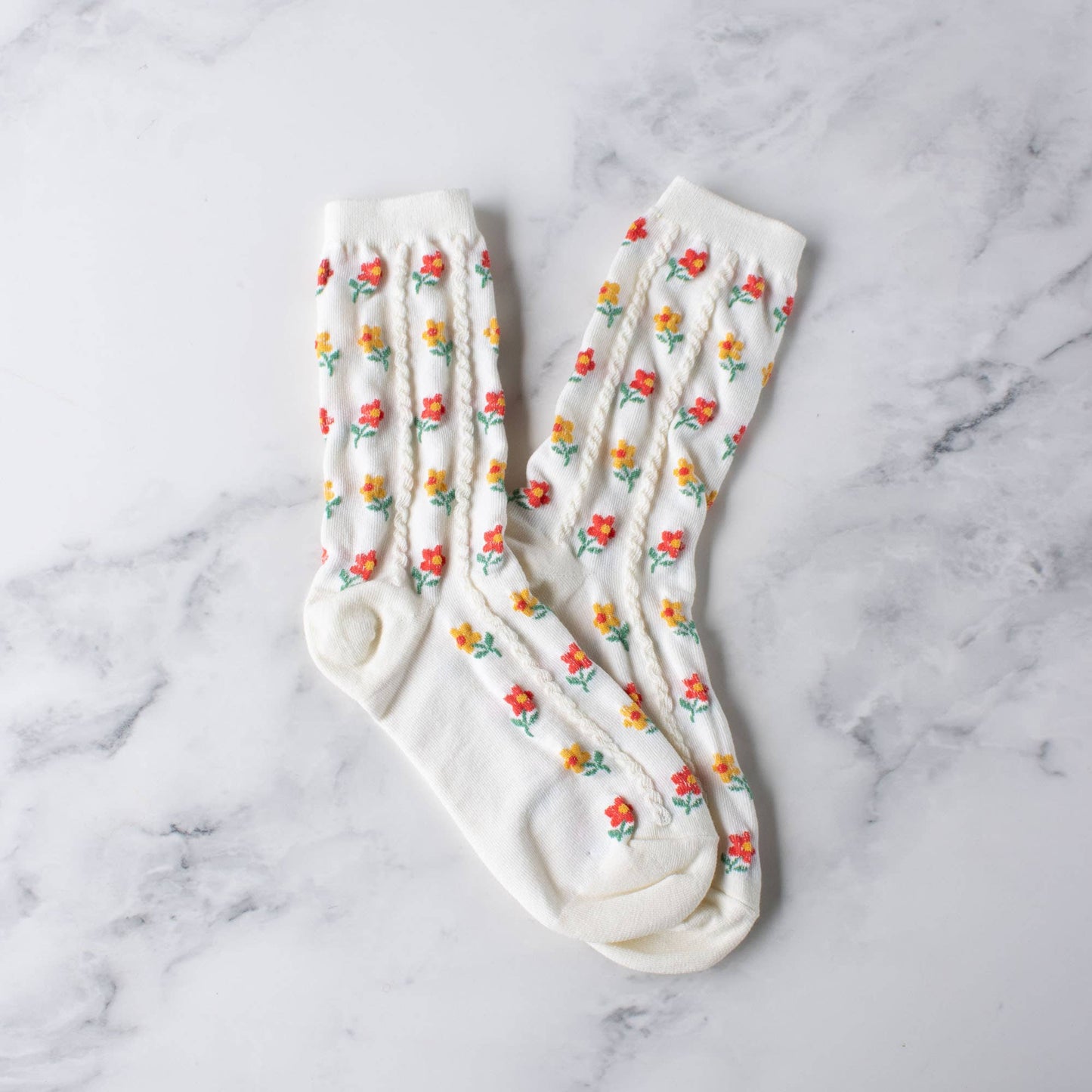 Tiepology | Kate Floral Denim | Socks