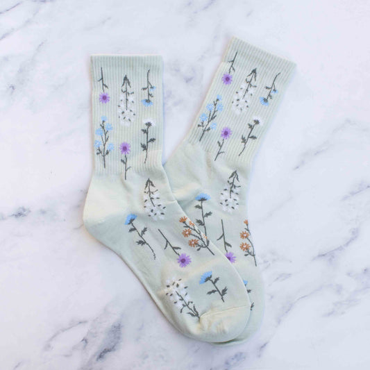 Tiepology | Women's Botanical Garden Casual Socks | Sage