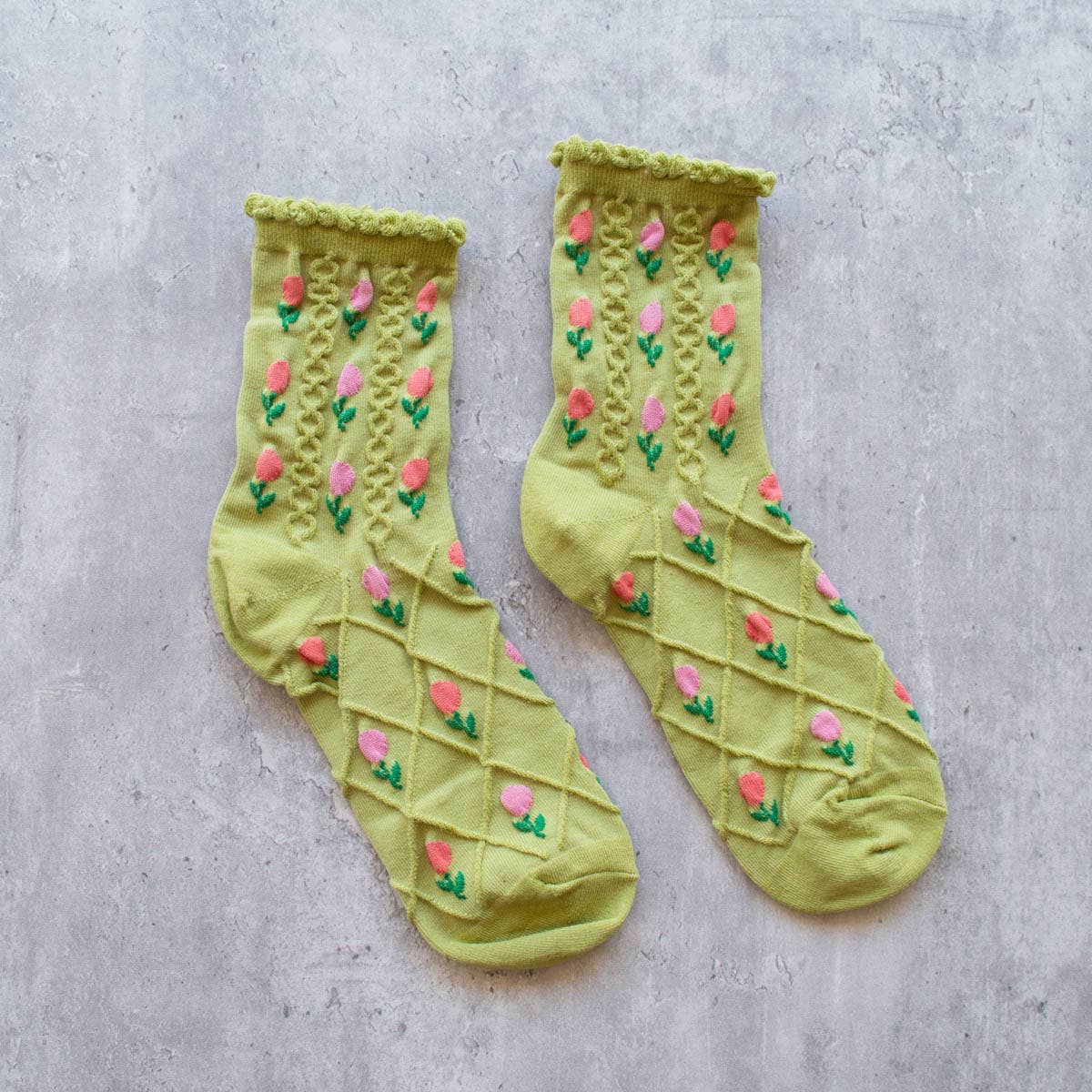 Tiepology | Tulip Flower Coral | Socks