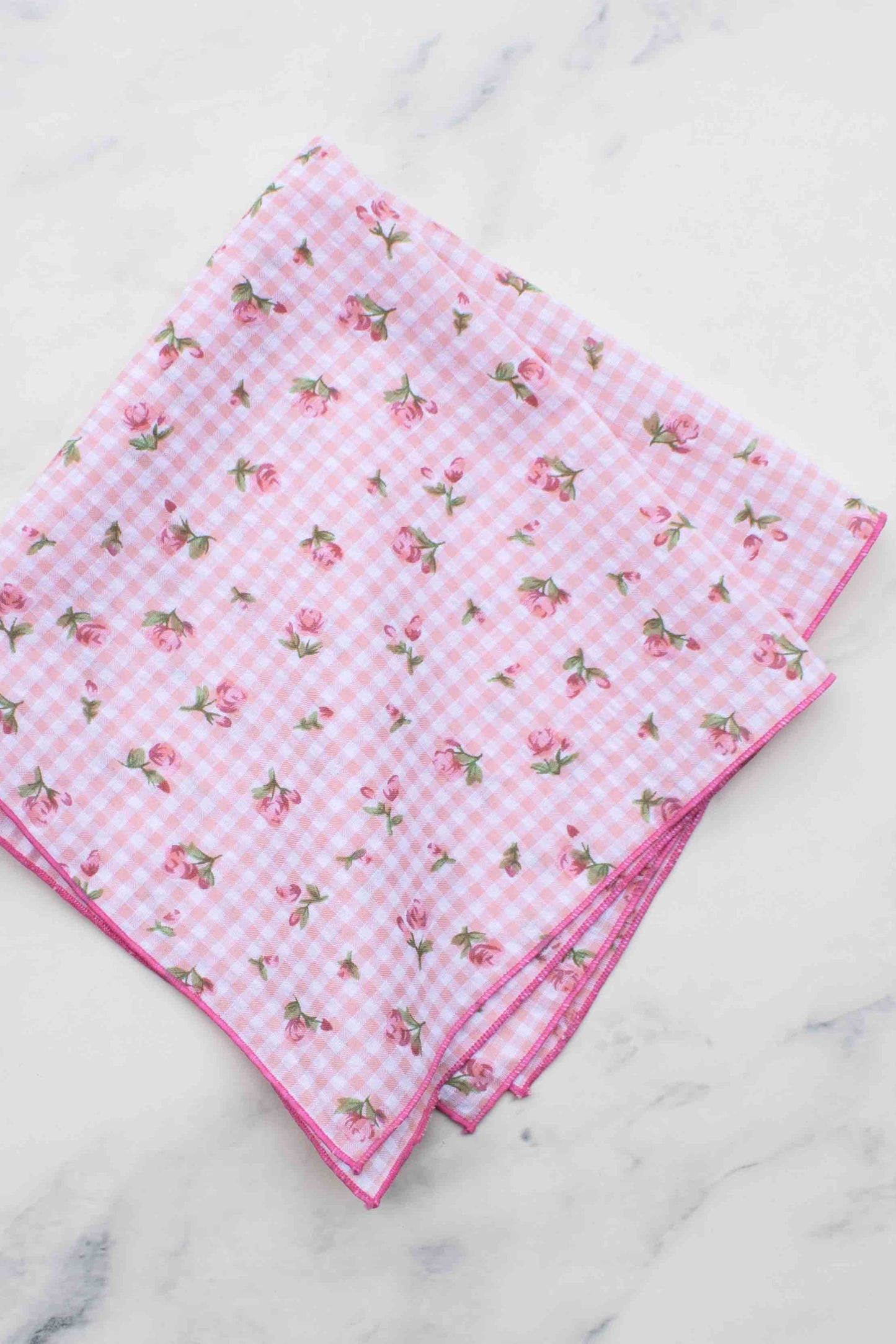 Tiepology | Floral Gingham Mustard | Scarf