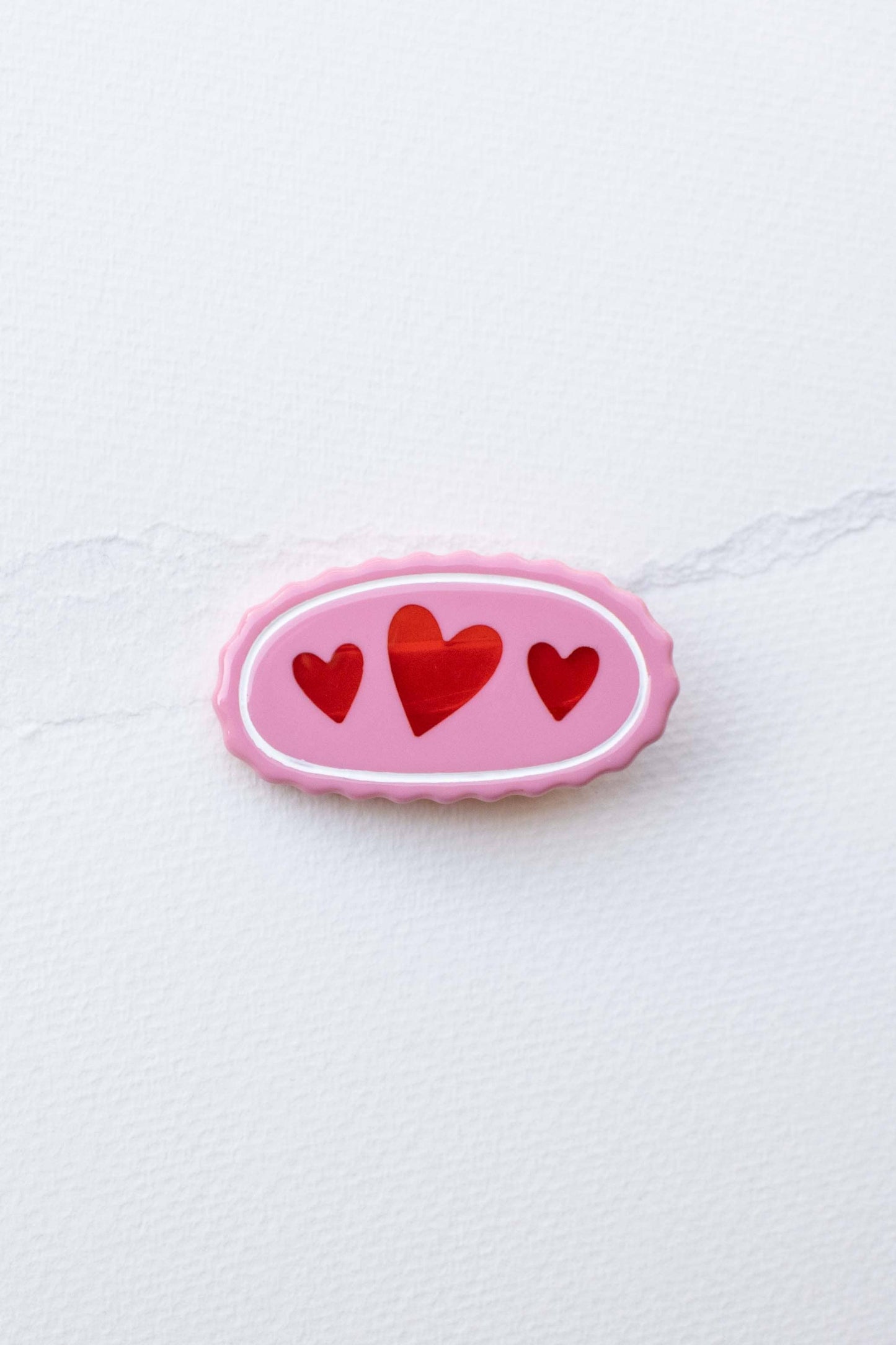 Tiepology | Eco Acetate Assorted Designs Hair Pins: Pink/Red Heart