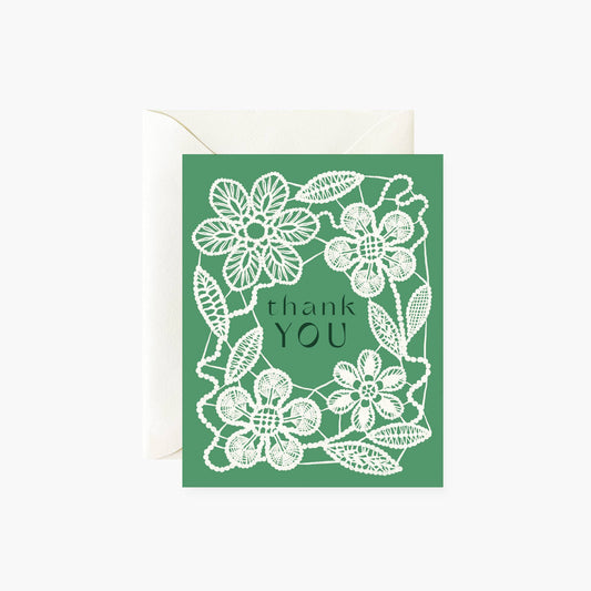 Botanica Paper Co | Green Floral  | Thank You Card
