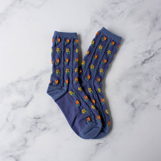 Tiepology | Kate Floral Denim | Socks