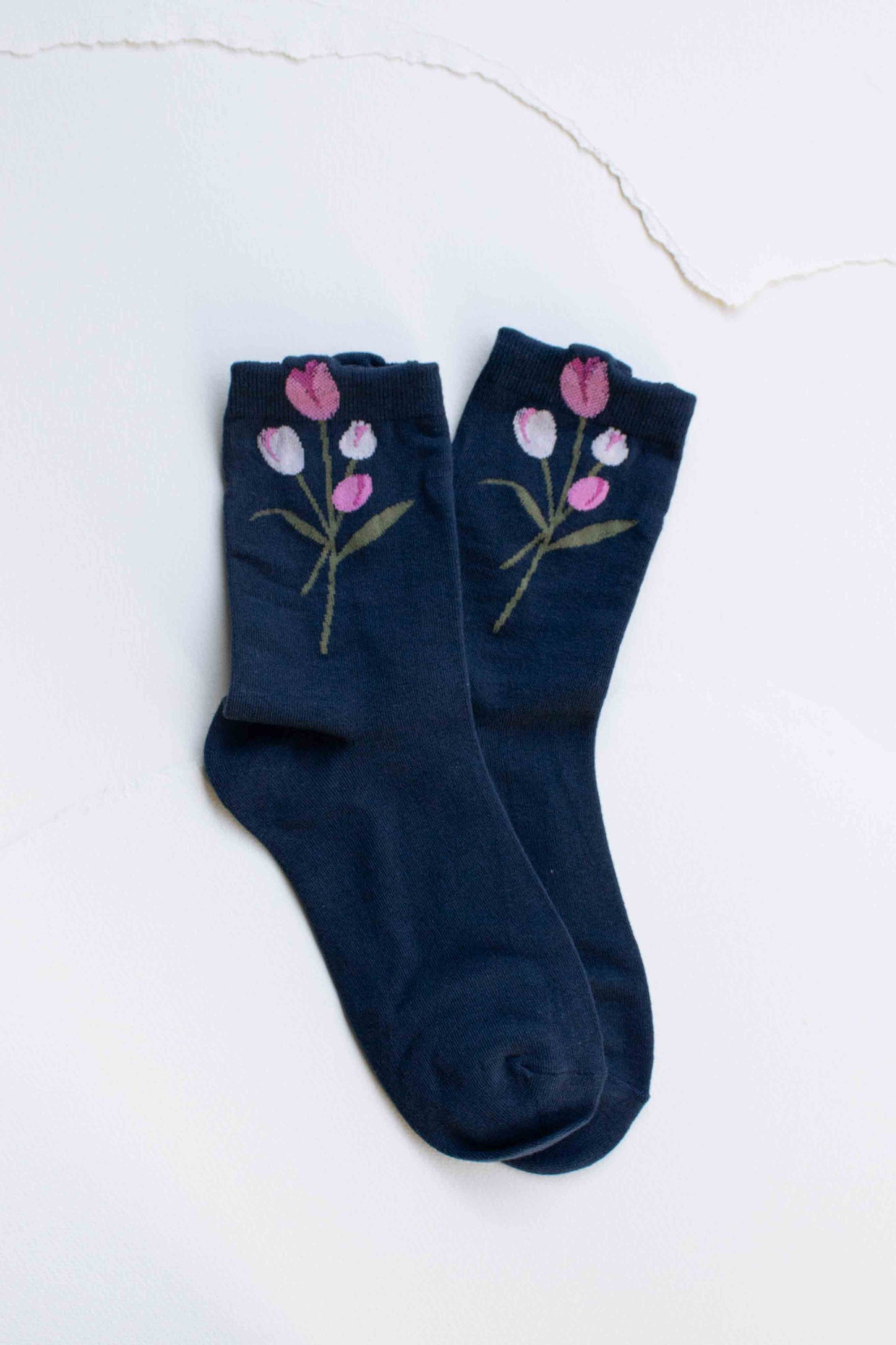 Tiepology | Tulip Bloom Cotton Blend Sock | Ivory