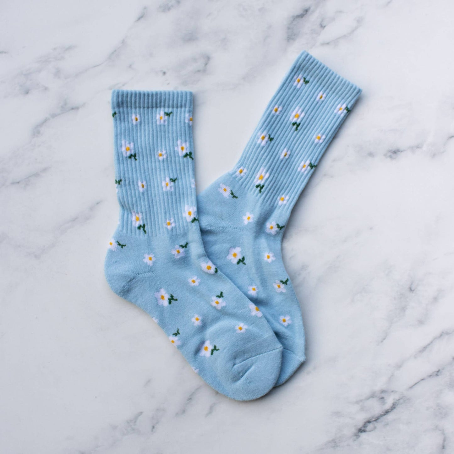 Tiepology | Little Flower Casual Socks | White