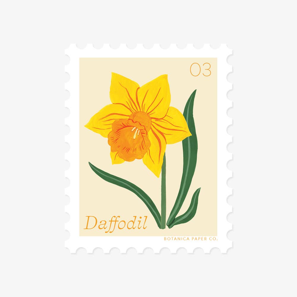 Botanica Paper Co | 03 March Flower | Stamp-Style Vinyl Sticker