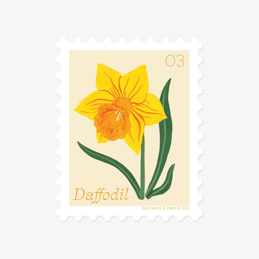 Botanica Paper Co | 03 March Flower | Stamp-Style Vinyl Sticker