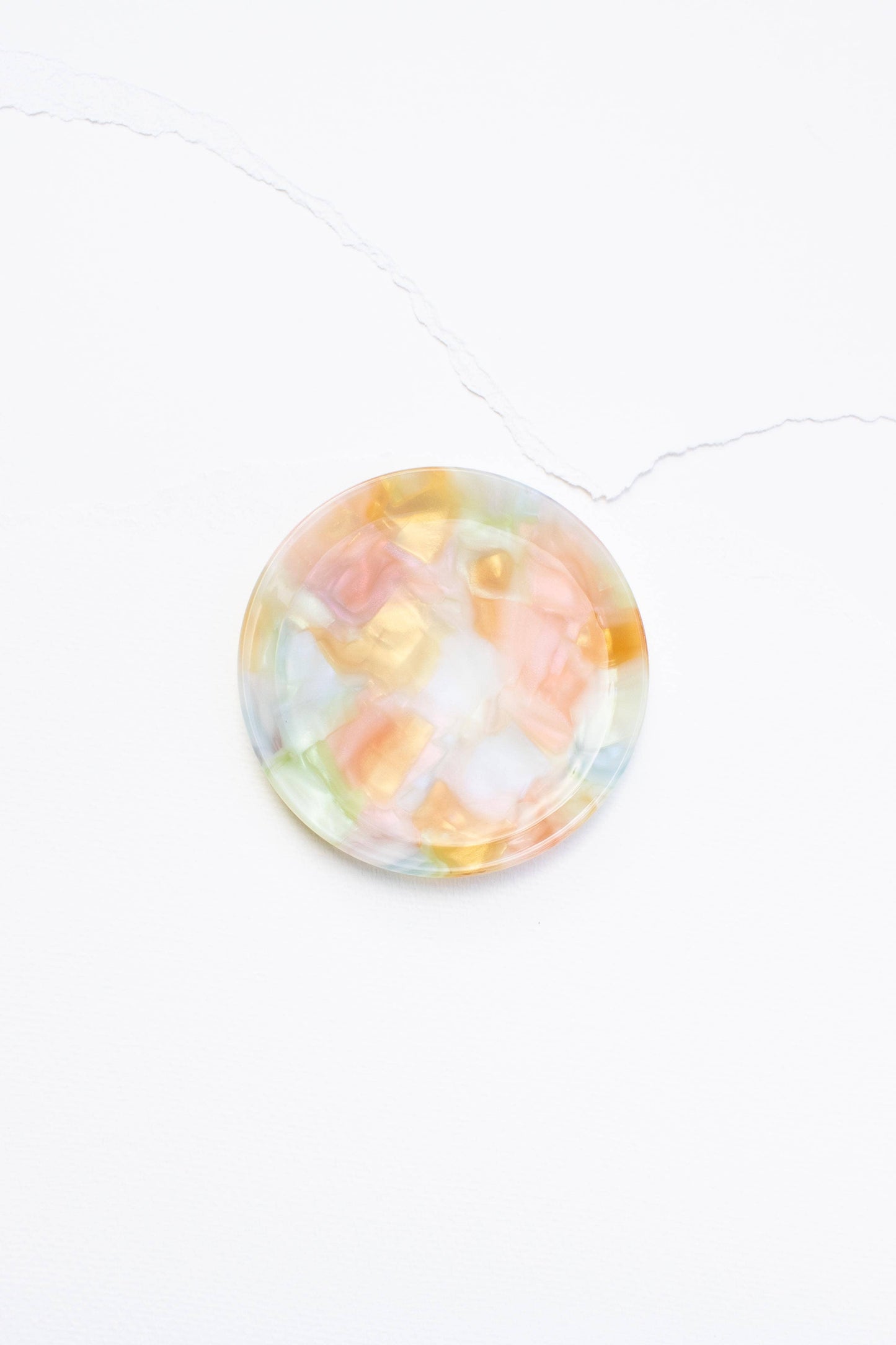 Tiepology | Cellulose Acetate Round Trinket Tray | Blossom Garden