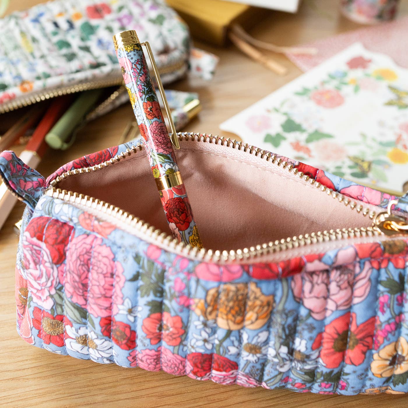 Botanica Paper Co | Garden Flora | Cotton Quilted Pencil Pouch