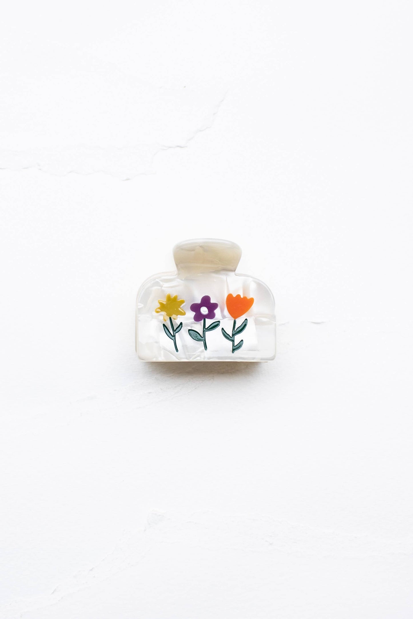 Tiepology | Eco Flowers in Bloom Cream Floral Handmade | Hair Claw Clip